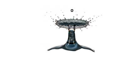 Blue Water Splash Abstract Dynamic Motion on Transparent Background