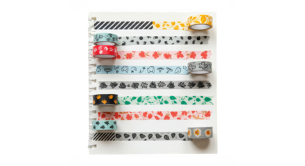 Decorative Washi Tape Collection Adhesive Craft Scrapbooking Pattern Isolated