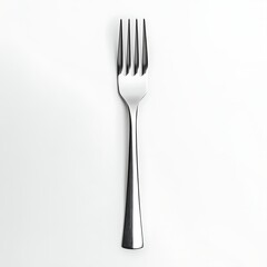 top view of a single fork displayed on a pristine white background, ideal for promoting tableware, flatware, and dining essentials content 