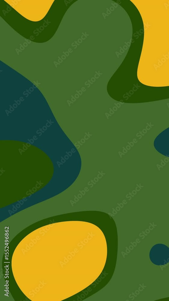 Aufkleber abstract composition of layered organic shapes using a warm and cool color palette creates a sense o