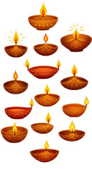 Diwali Diya Lamp Illustration Traditional Festival Light Decoration