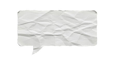 Obraz premium Crumpled Paper Speech Bubble Texture Dialog on Transparent Background