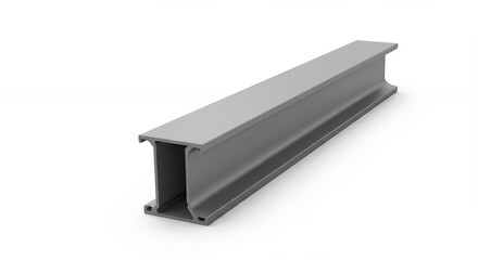 Fototapeta premium Gray metal beam isolated on white background