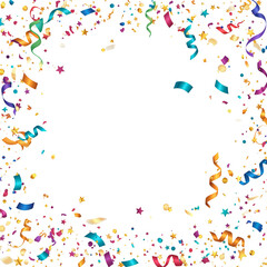 Festive Confetti Explosion Illustration for Celebration and Transparent Background