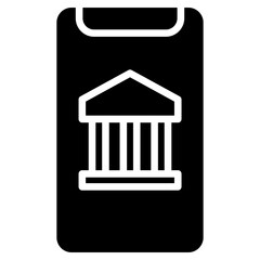 mobile banking apps glyph icon