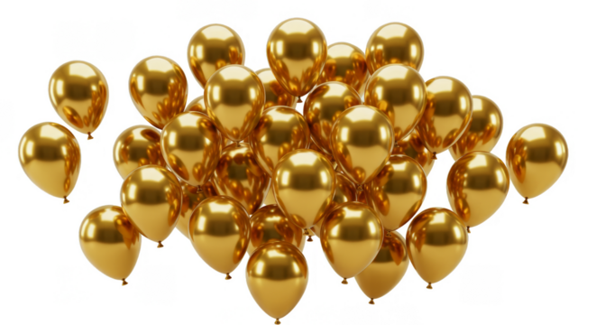 Golden Balloons Celebration Party Decoration Shiny Metallic Anniversary