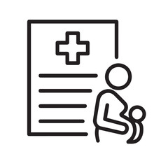Pregnancy Medical Report Icon – Maternity Healthcare and Prenatal Documentation Symbol