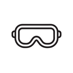 "Protective Goggles Line Icon – Safety Eyewear Outline Illustration"