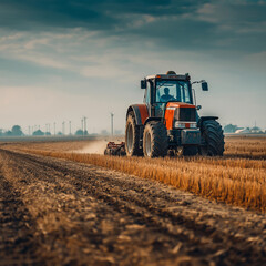 Fototapeta premium tractor in the field
