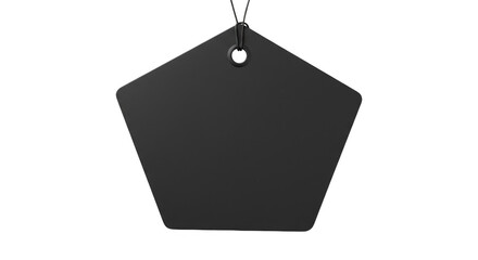 Gray Pentagon Shape Price Tag Isolated Object on Transparent Background