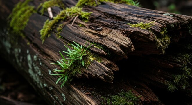 moss on tree trunk