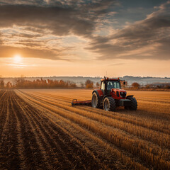 Obraz premium tractor in the field