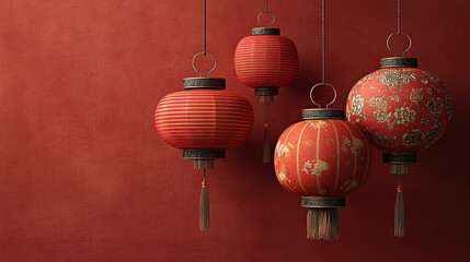 Festive festive traditional red lantern background