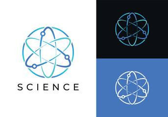 This is a science logo with a science emblem with graduating colors. This logo is suitable for laboratory, research, education and the like.