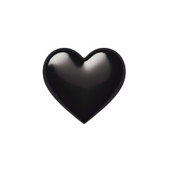 Fototapeta premium Glossy Black Heart Shape Symbolizing Love and Affection in a Minimalistic Style Perfect for Romantic and Artistic Designs