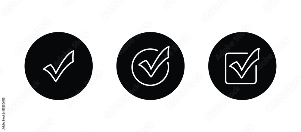 Poster checkmark icon. checkmark vector set. approved symbol vector.