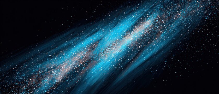 Abstract cosmic streaks of turquoise and silver - Powered by Adobe