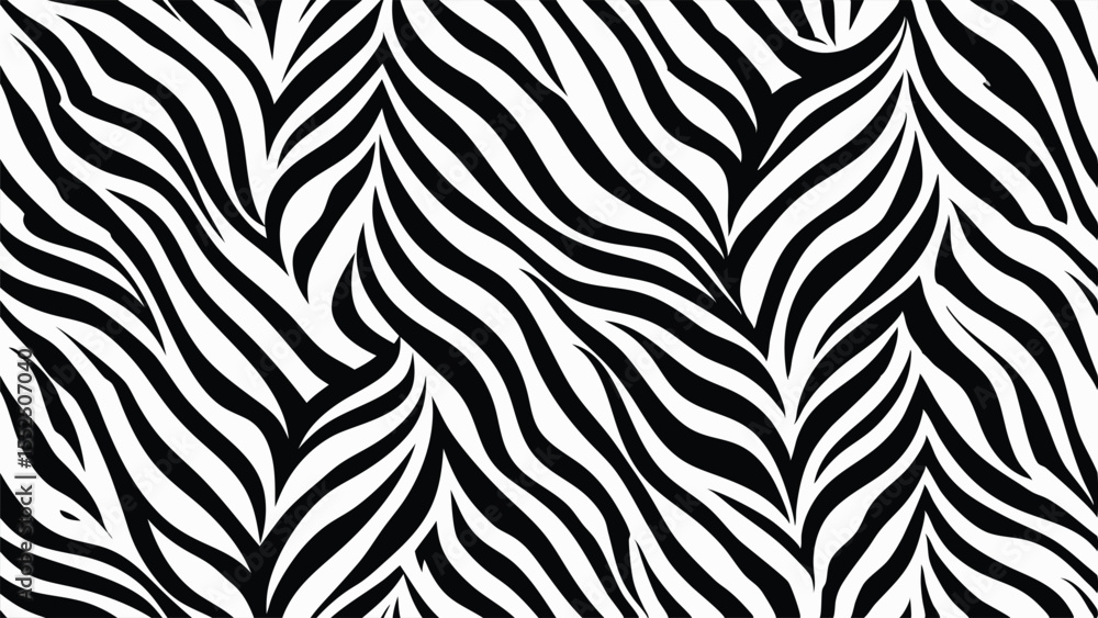Poster black and white zebra stripe pattern seamless abstract background zebra stripes