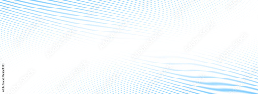 Poster Abstract thin line wave background. Light blue dynamic stripe texture. Warped and curved lines wallpaper for tech design template, finical presentation, medicine brochure, leaflet, booklet. Vector