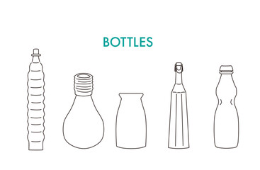 ボトル　瓶　イラスト　シンプル　線画