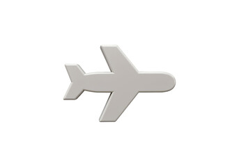 Obraz premium Illustration of Silver Airplane Minimalist Style on Transparent Background