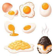 set of fried eggs