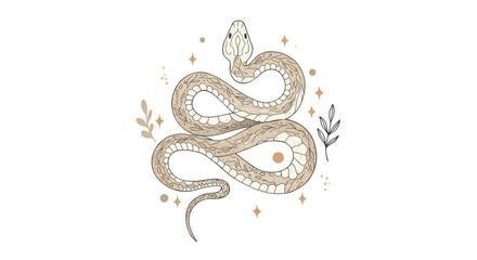 Obraz premium Illustration of Snake Reptile Wildlife Danger Predator with Transparent BG