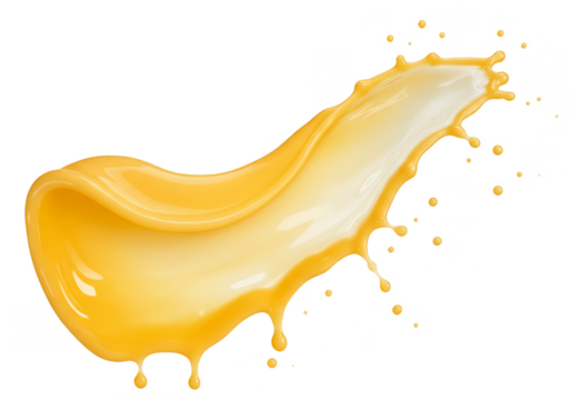 Isolated Abstract Illustration of Orange Liquid Splash on Transparent Background - Powered by Adobe