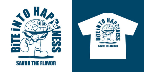 cartoon character of burger Graphic Design for T shirt Street Wear and Urban Style	
