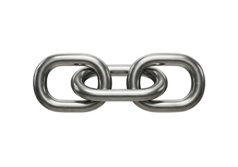 Obraz premium Isolated Chain Link Security Strength in Silver Metallic Background