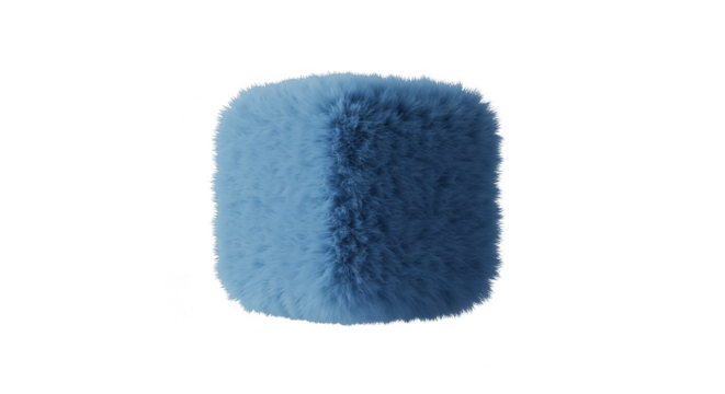 Isolated Fuzzy Blue Cube on Transparent Background a 3d Rendered Object