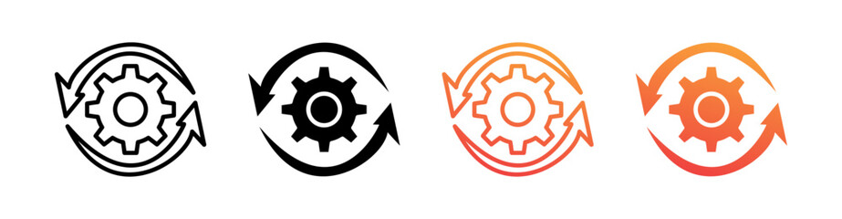 Continuous Multi Style Icon Set Vector 