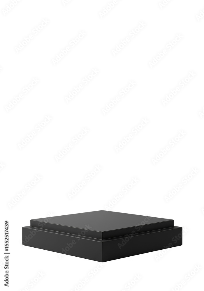 Poster isolated 3d rendering of a dark geometric presentation podium platform