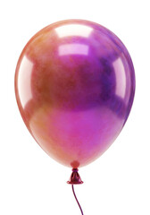 Isolated 3D Rendering of Shiny Purple and Orange Party Balloon