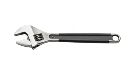 Isolated Adjustable Silver Wrench Tool for Repair Construction Equipment