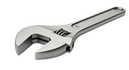 Obraz premium Isolated Adjustable Wrench Silver Metal Tool for Repair on Transparent