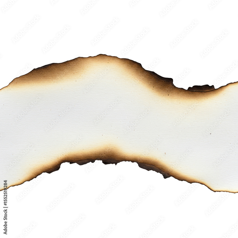 Poster isolated burnt paper border texture frame on transparent background