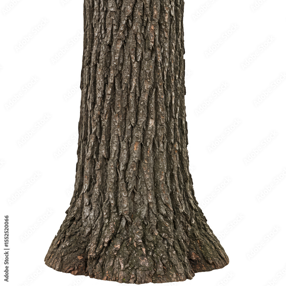 Poster isolated detailed tree trunk bark texture in brown transparent background