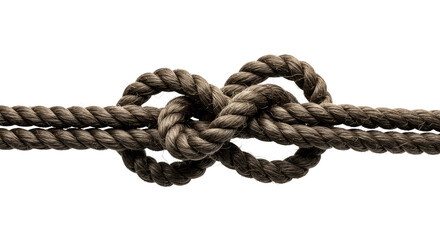 Isolated Background Brown Rope Knot Nautical Twisted Tie Detail