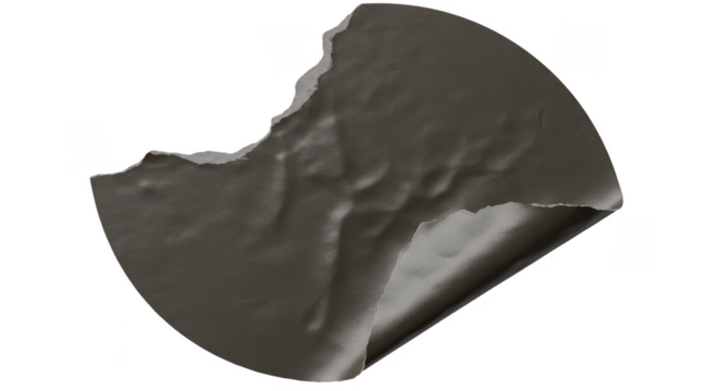 Isolated Grunge Adhesive Circle Sticker with Torn Edge Transparent