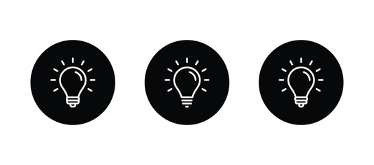 light bulb icon set. Idea symbol vector
