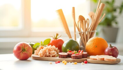 Wooden Kitchen Utensils and Bowls Still Life