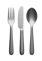 Isolated Silverware Fork Knife and Spoon Cutlery Transparent Background