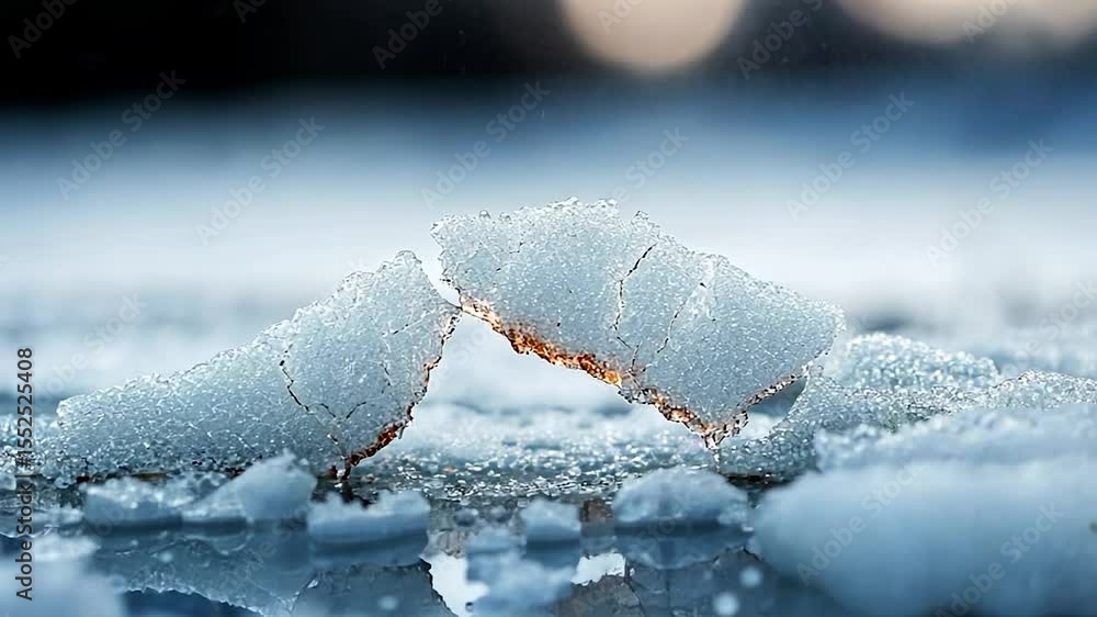 Aufkleber Close-Up Of Broken Ice Showing Texture And Reflective Surfaces