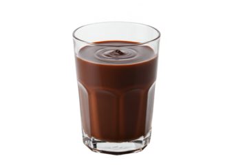 Isolated Transparent Background of Refreshing Chocolate Drink in Glass
