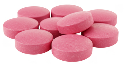 Isolated Pink Pills Medicine Tablets for Healthcare Treatment PNG
