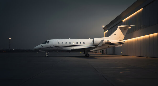 Private Jet at Hangar: Luxury Aviation