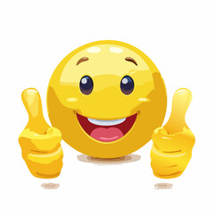 A Yellow Emoticon: A Happy Face with Thumbs Up 40