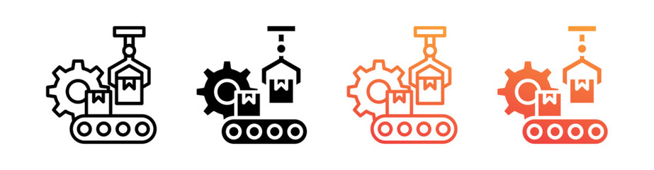 Obraz premium Batch Production Multi Style Icon Set Vector 