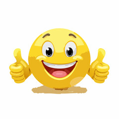 A Yellow Emoticon: A Happy Face with Thumbs Up 36